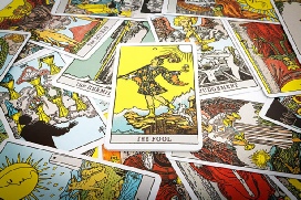 Tarot cards in a spread